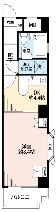 ロイヤルタワー代々木公園502の間取り