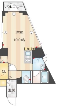 Kukai Terrace 恵比寿(クーカイ・テラス恵比寿)203の間取り