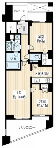 The目黒四季レジデンス204の間取り
