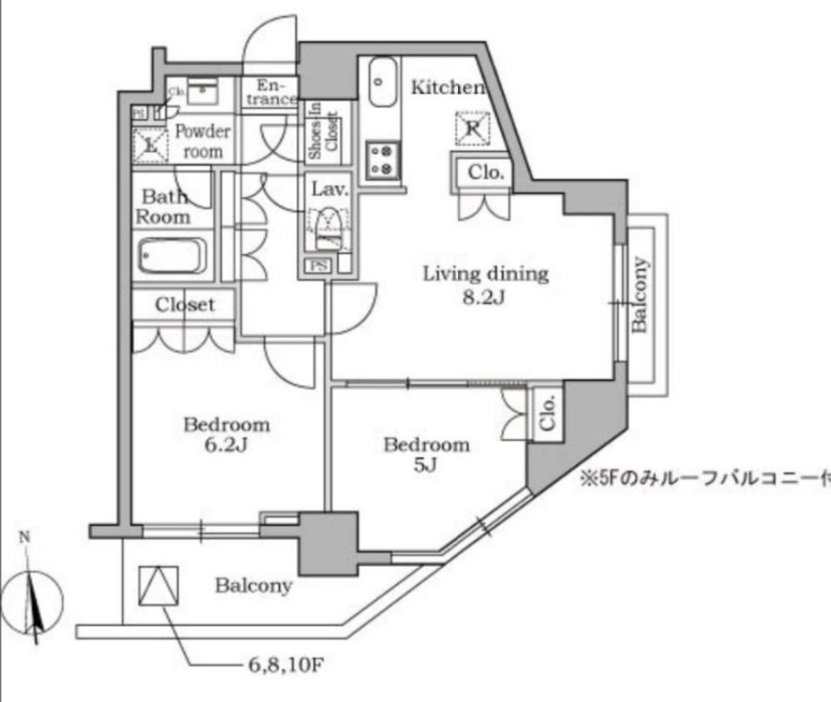 レジディア三軒茶屋806の間取り