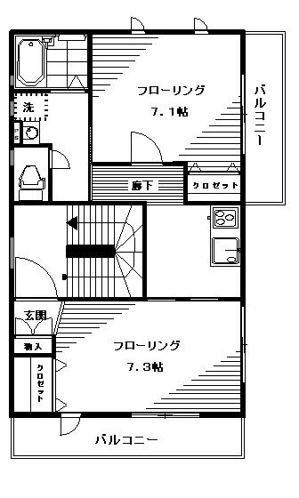 Casa Miwa(カーサミワ)201の間取り