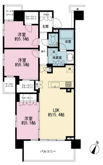 パークホームズ用賀一丁目503の間取り