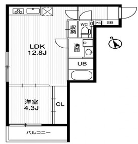 モアリッシェル代官山青葉台202の間取り