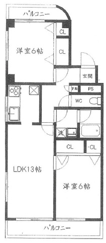 パレス馬事公苑202の間取り