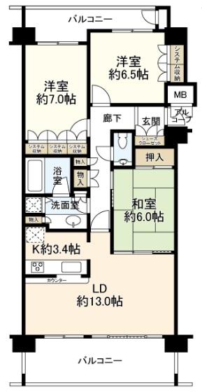 ハウス・ソラーナC棟615の間取り