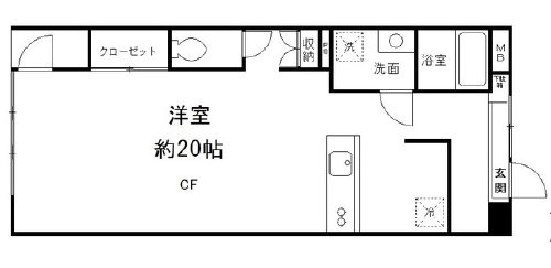 若林ハイホームB棟206の間取り