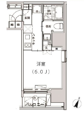 グランディオール広尾テラス306の間取り