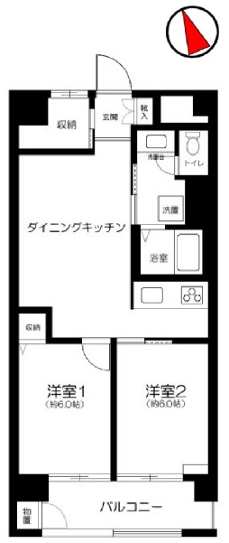 東建第２上町マンション414の間取り