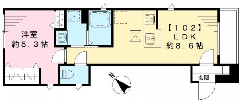 ビューノ東山102の間取り