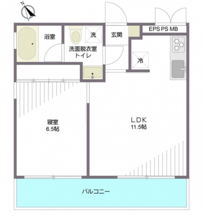 FLAT TI（フラットティーアイ）301の間取り