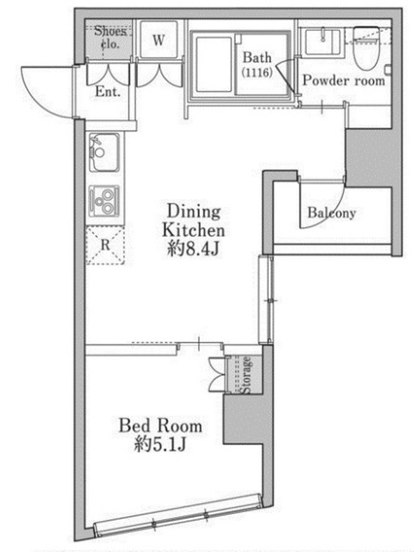ユニテラス三軒茶屋505の間取り