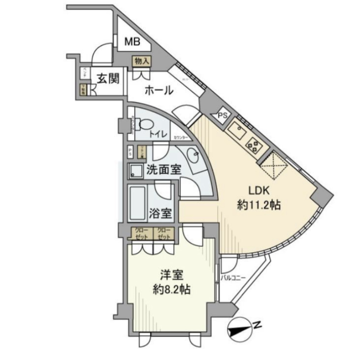 藤和シティホームズ中目黒イディオ113の間取り