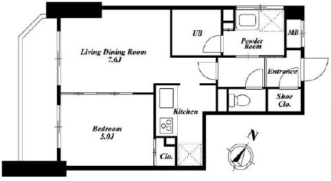 プレミアノッツェ祐天寺206の間取り