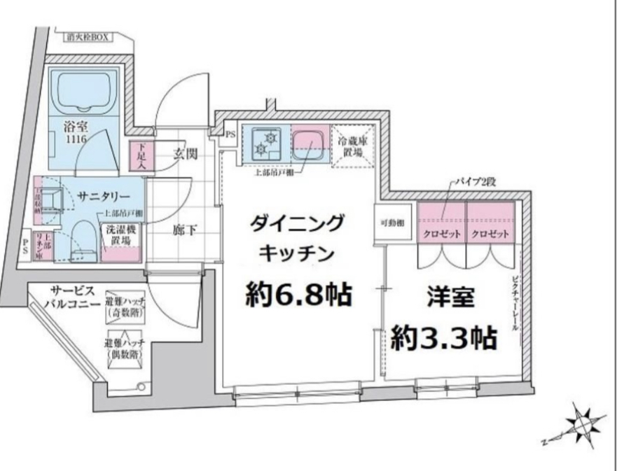 クレヴィアリグゼ三軒茶屋1201の間取り