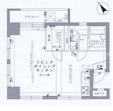 チサンマンション三軒茶屋第2408の間取り