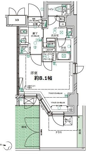 ディアレイシャス三軒茶屋104の間取り