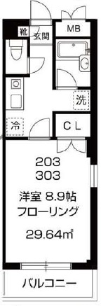 アメニティ三軒茶屋303の間取り