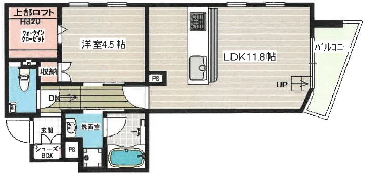 アンベリール碑文谷1F部分の間取り