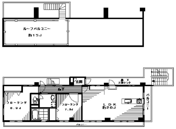 奥沢ハイツ401の間取り