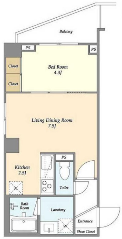 kukka NAKAMEGURO(クッカナカメグロ)202の間取り