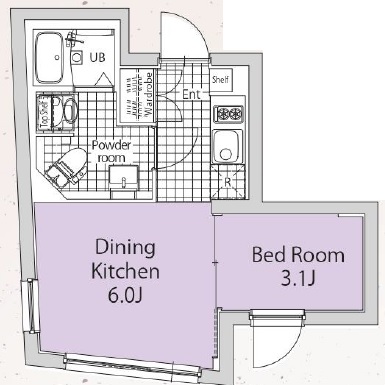 EXAM若林Ⅱ403の間取り