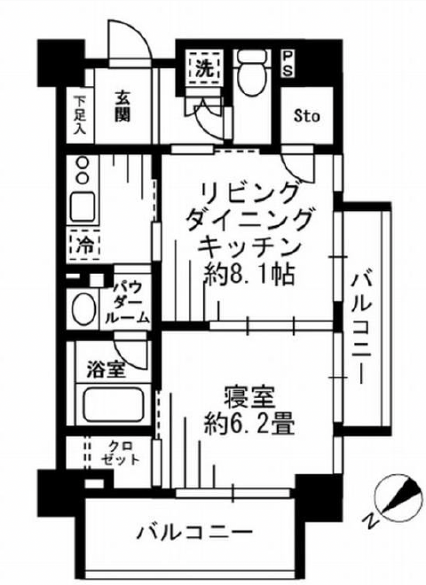 レジディア池尻大橋1403の間取り