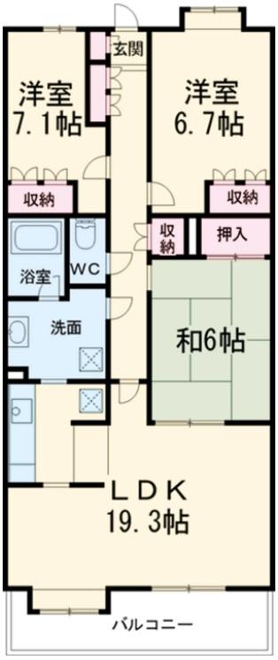アーデンコート弦巻101の間取り