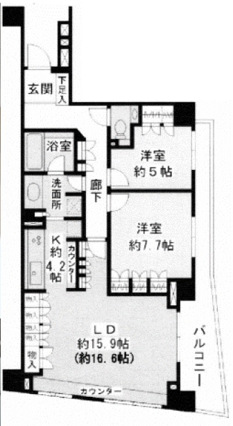 パークホームズ碑文谷ロジュマン302の間取り