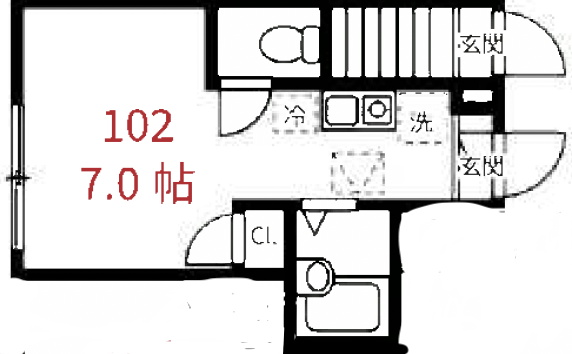 MSA Sangenjaya(エムエスエー三軒茶屋)102の間取り