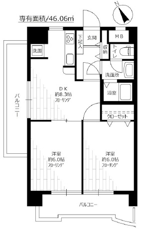 サンパーク駒沢205の間取り