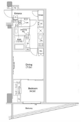 ザ・パークハビオ渋谷クロス401の間取り