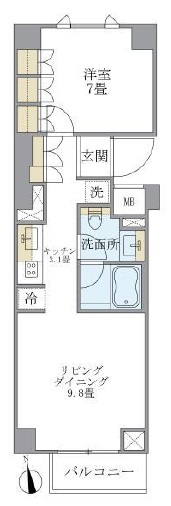 ルフォンプログレ学芸大学201の間取り