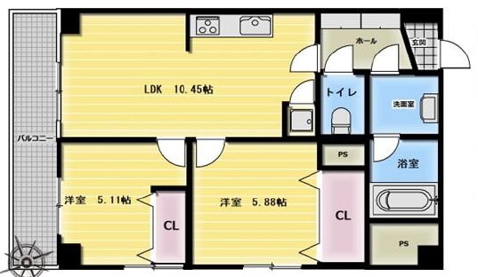 シャンボール三軒茶屋1012の間取り