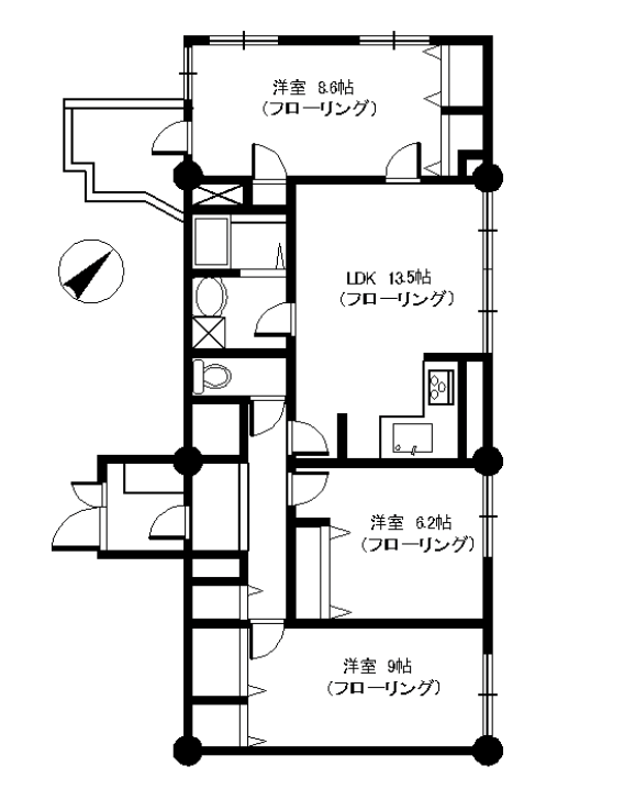 プレジデント目黒ハイツ1203の間取り