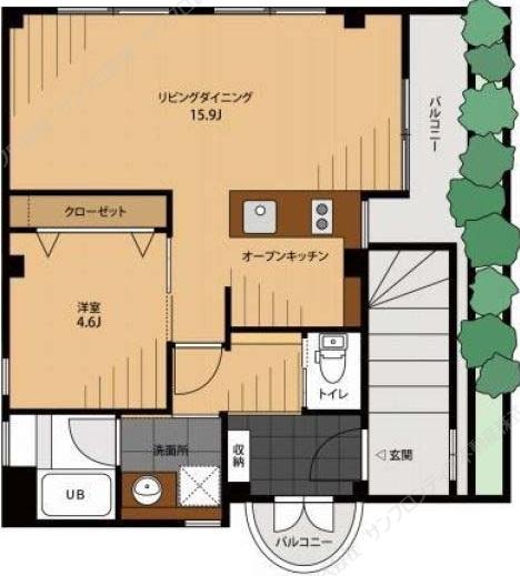 Habitation Kuyama(アビタシオンクヤマ)301の間取り