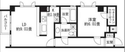 レジディア三軒茶屋2301の間取り