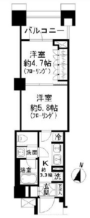 パークホームズ中目黒309の間取り