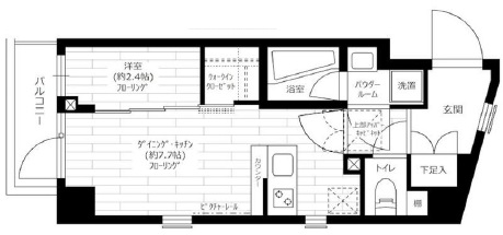 グランドコンシェルジュ三宿アジールコート105の間取り