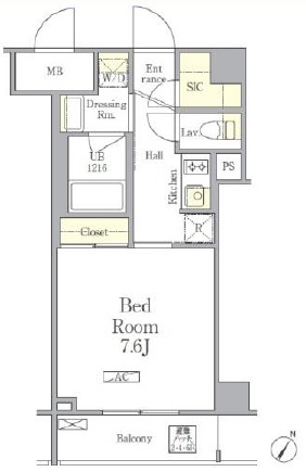 パークペルル池尻402の間取り