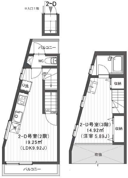 クラソ祐天寺2-Dの間取り