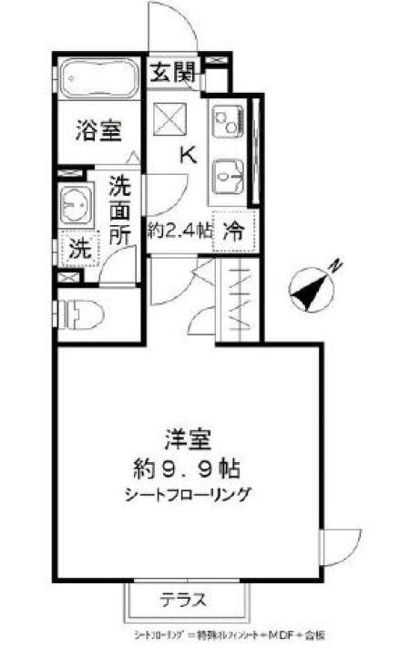 ソリス中目黒B102号室の間取り