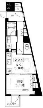 ルーナピィエナ代々木上原204の間取り