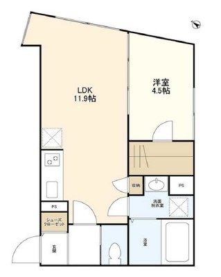 ウェルスクエアイズム三軒茶屋306の間取り