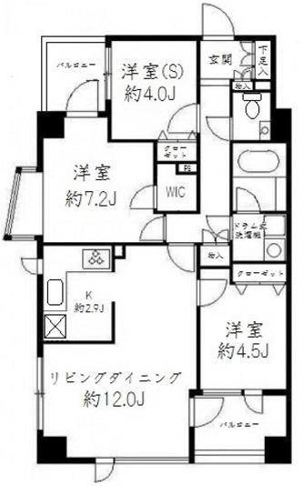 東急ドエル・アルス白金長者丸203の間取り