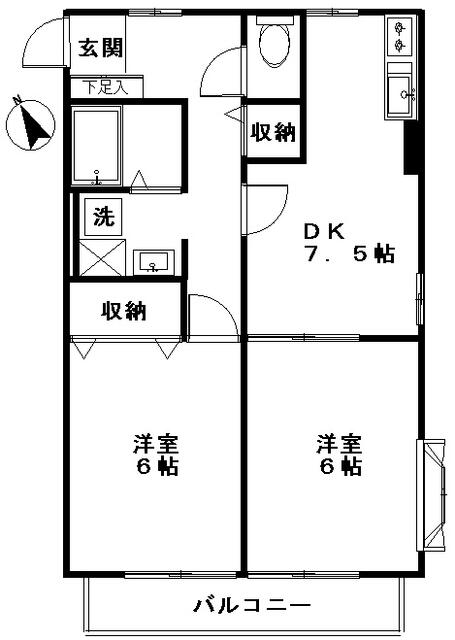 シティハイムパークサイド201の間取り