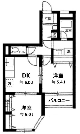 エスペランサ若林Ⅱ302の間取り