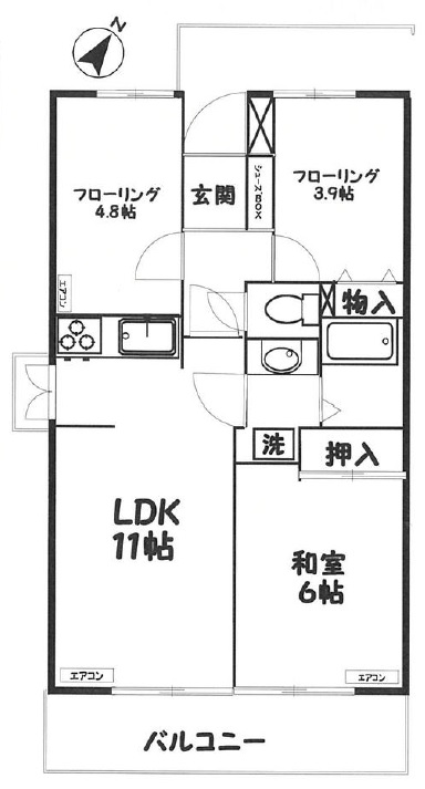 アドヴァンス目黒201の間取り