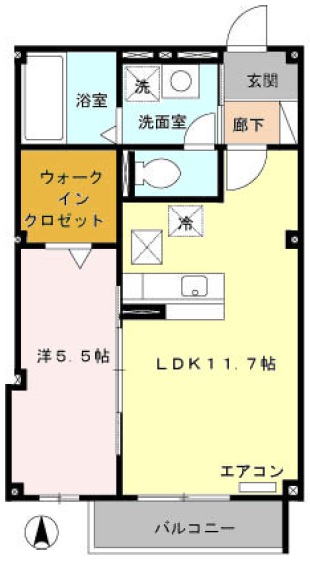 Cherry Court(チェリーコート)102の間取り