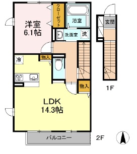 カーサ　グラツィア203の間取り