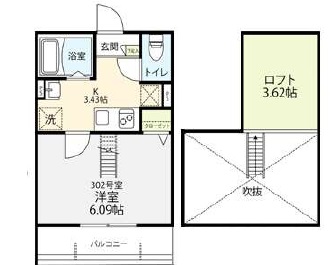 プロヴァンス下北沢302の間取り